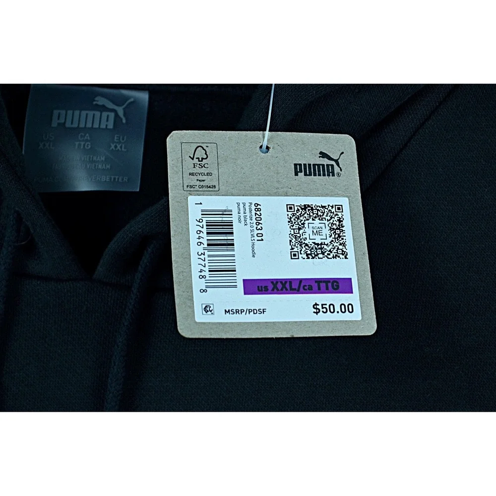 Puma Hoodie Men's 2XL Black Hoops Posterize 2.0 Sweatshirt Graphic Pullover NWT - Picture 5 of 12